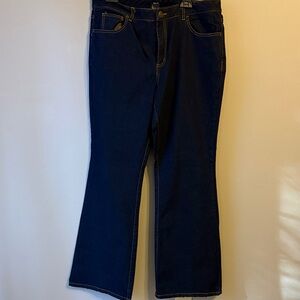 MARK Women Denim Jeans Sz 12   Dark Wash/ Gold Stitching